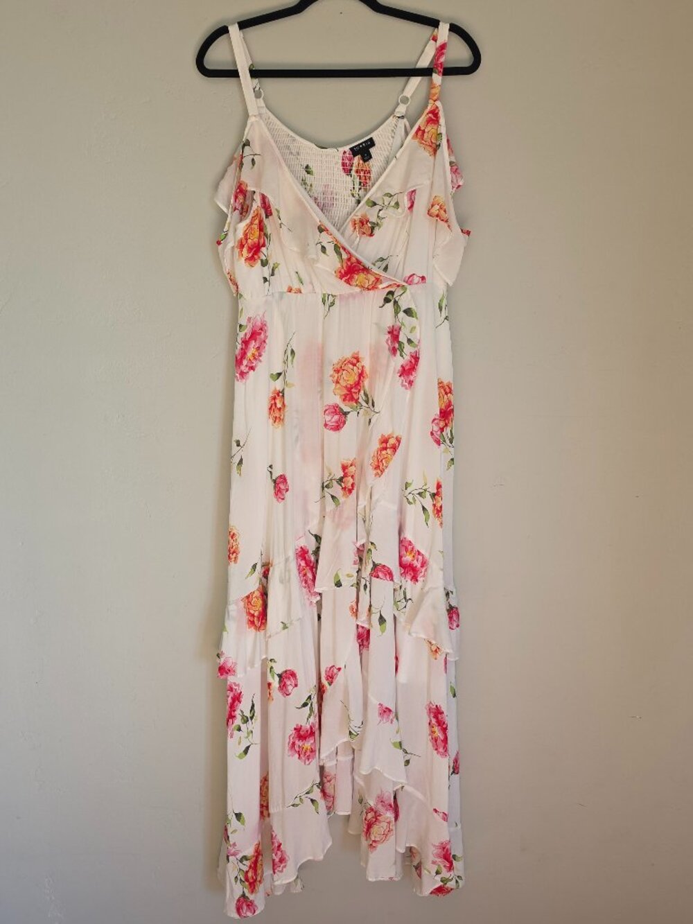 Torrid Floral Chiffon Cold Shoulder High Low Maxi Dress | Size 1